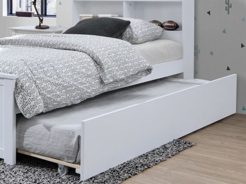 Myer White King Single Bed with Trundle | Hardwood Frame