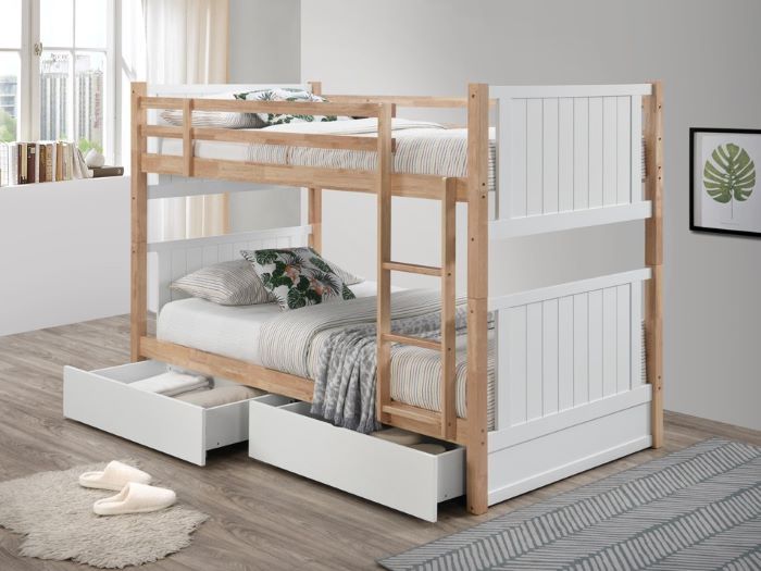 Single bunk bed hot sale with storage underneath